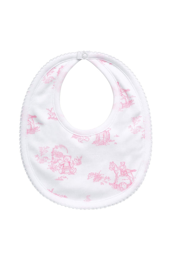 Pink Toile Baby Bib