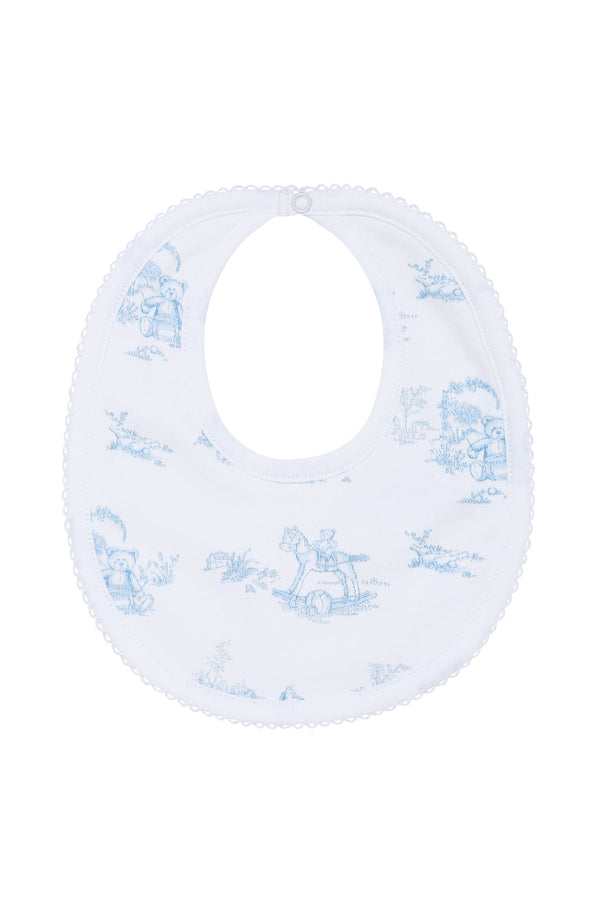 Blue Toile Baby Bib