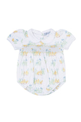 Chicks Print Smocked Bubble