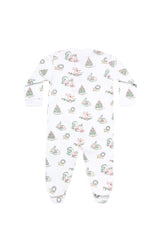 Christmas Toile Zipper Footie