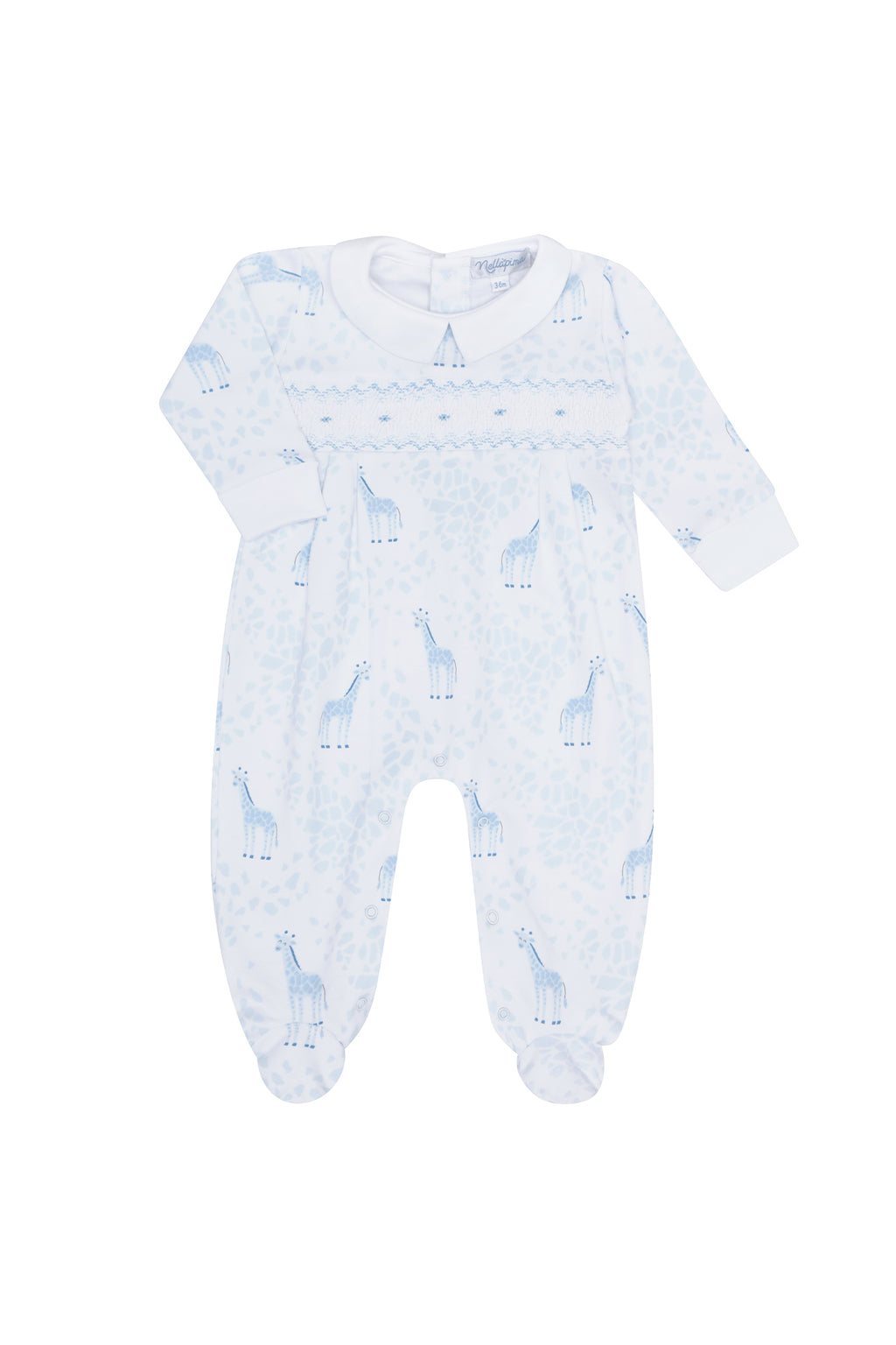 PRINT FOOTIE WITH 2 WAY ZIPPER IN PARISIAN BLUE SNOWFLAKE - Bellaboo