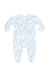 Blue Cheetah Print Crossover Footie