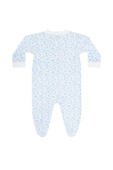 Blue Cheetah Print Zipper Footie