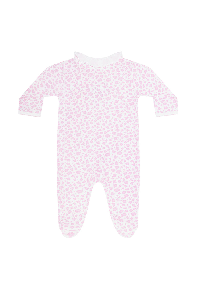 Pink Cheetah Print Crossover Footie