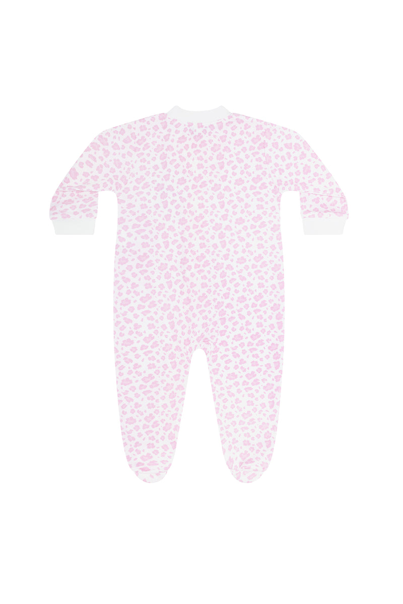 Pink Cheetah Print Zipper Footie