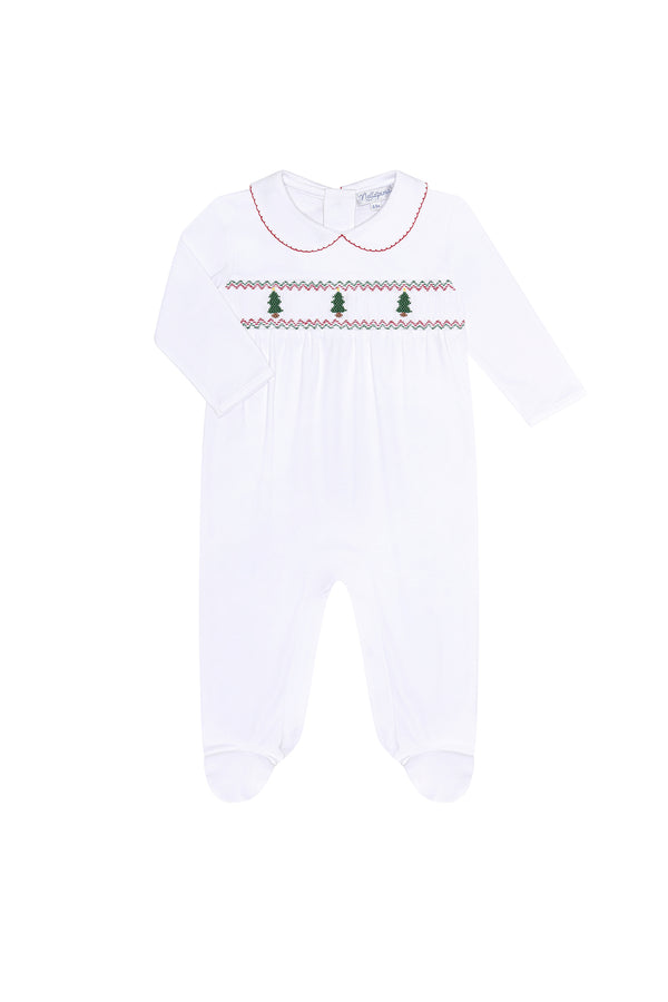 Christmas Tree Smocked Footie