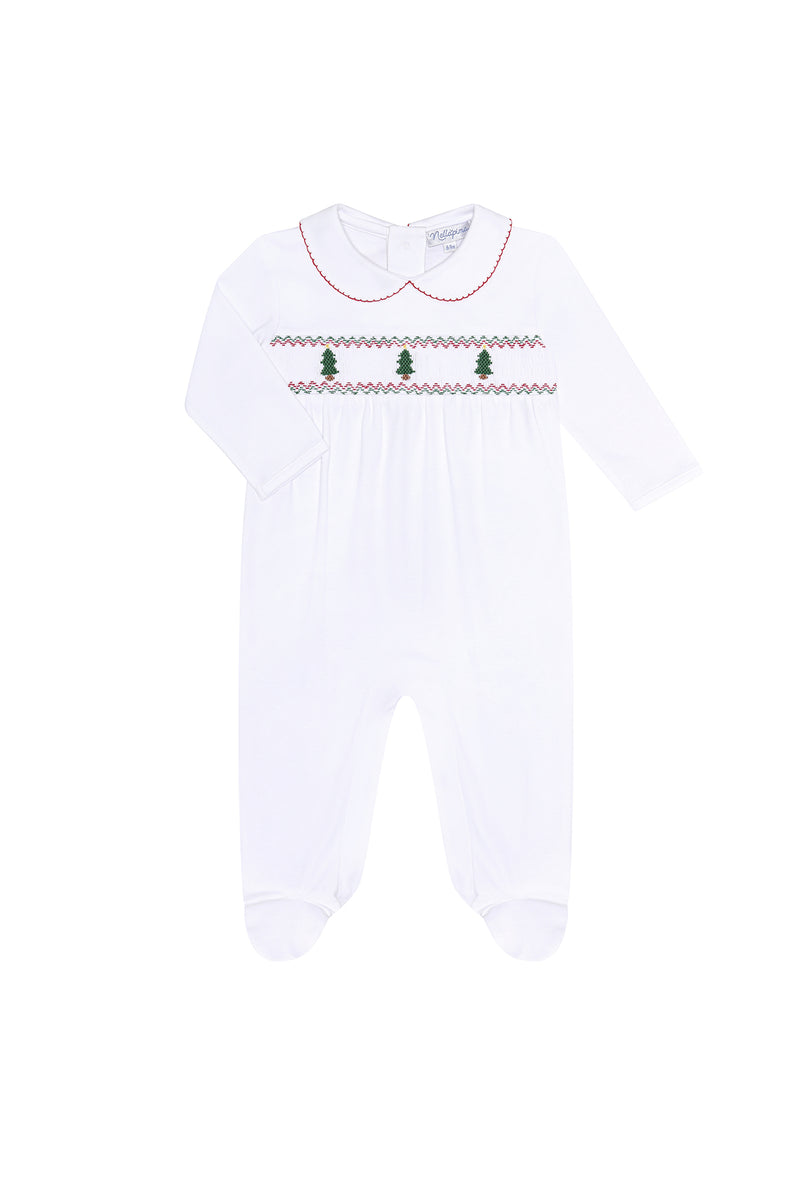 Christmas Tree Smocked Footie