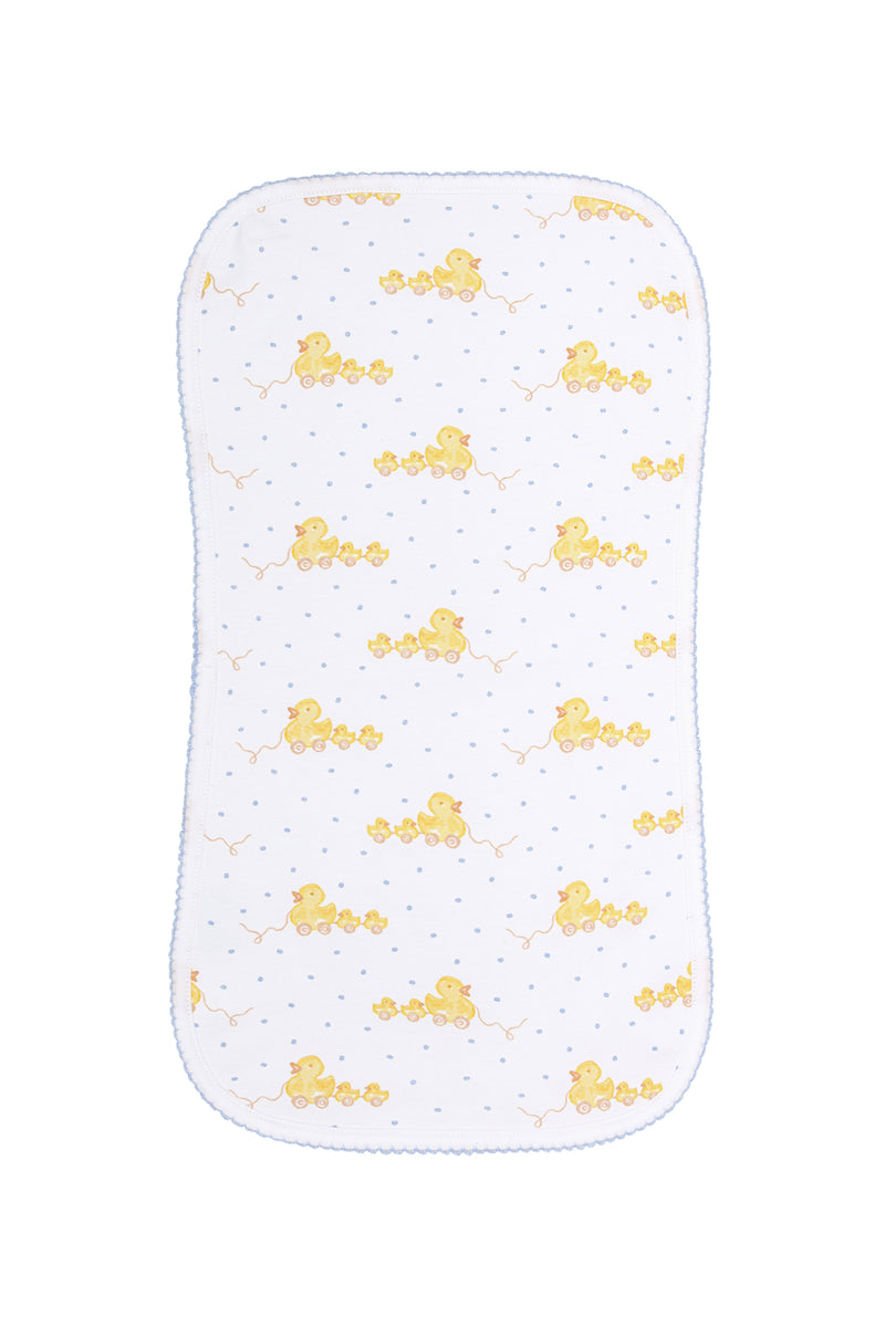 Blue Ducks Print Burp Cloth