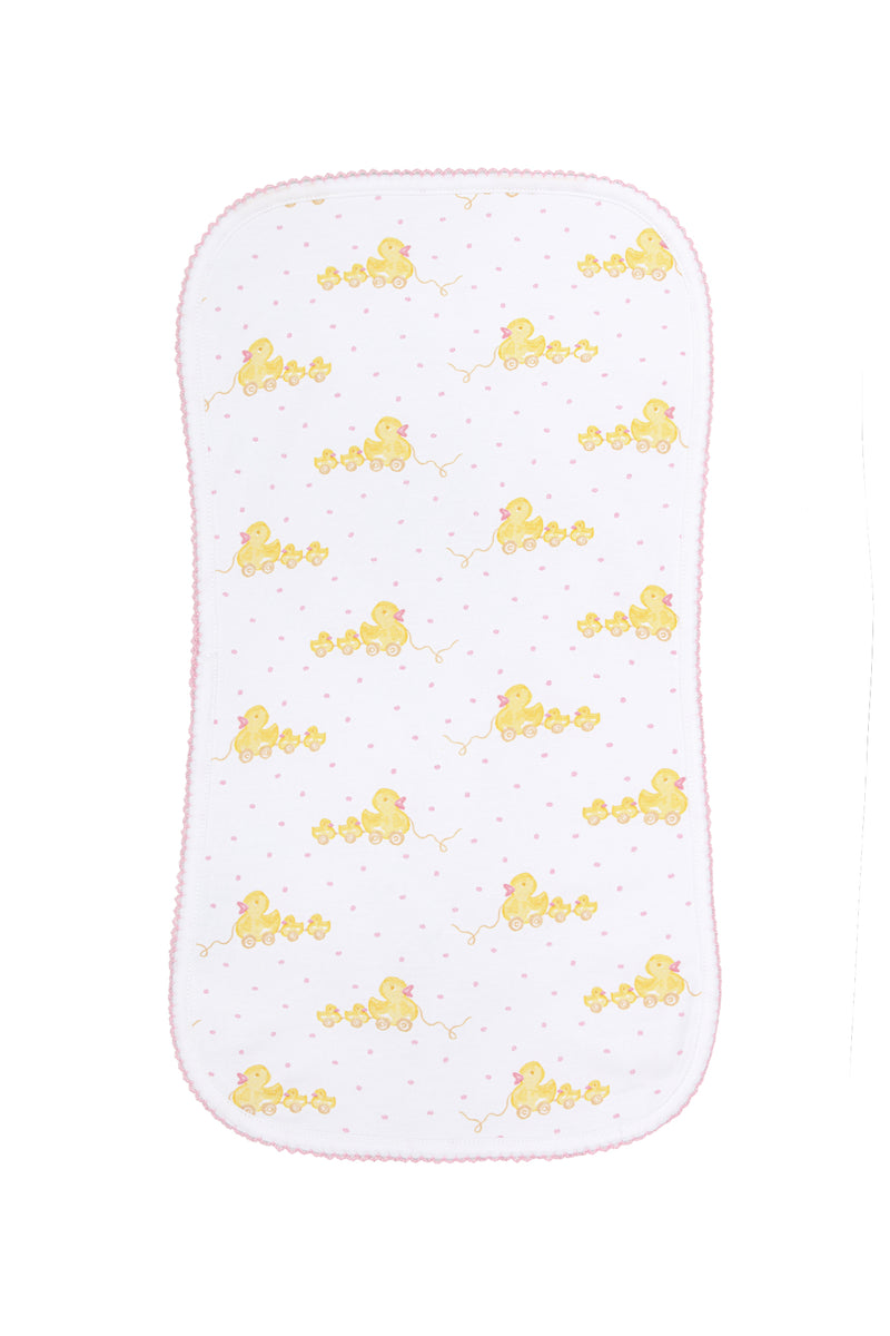 Pink Ducks Print Burp Cloth