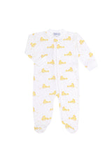 Pink Ducks Print Zipper Footie