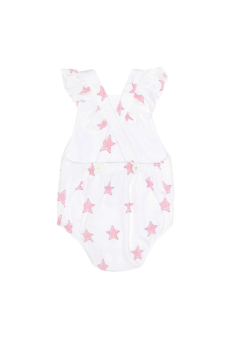 Pink Stars Print Ruffle Bubble