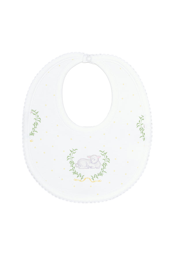 Yellow Lamb Print Bib