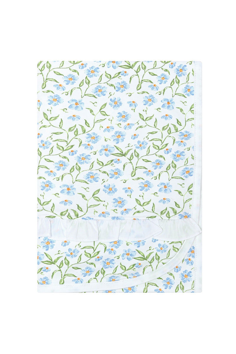 Blue Vines Print Blanket