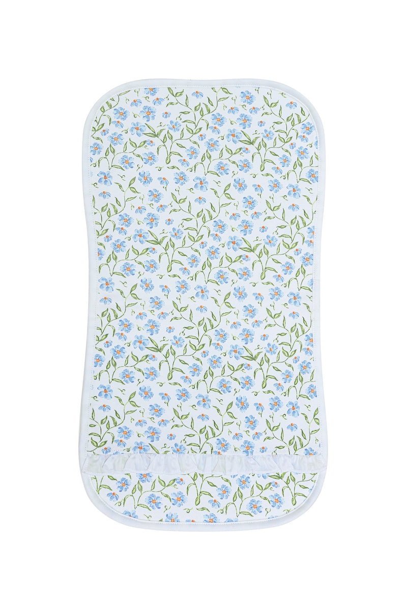 Blue Vines Print Burp Cloth