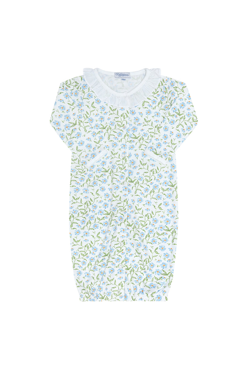 Blue Vines Print Converter Gown