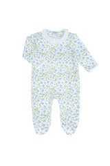 Blue Vines Print Crossover Footie