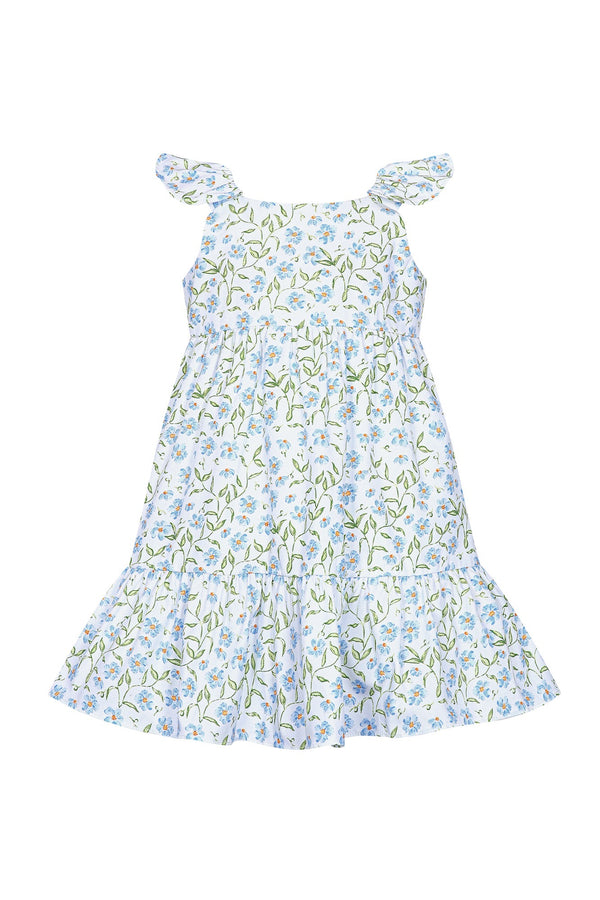 Blue Vines Woven Summer Dress