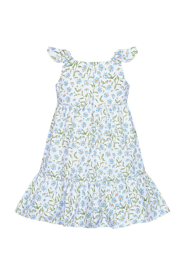 Blue Vines Woven Summer Dress