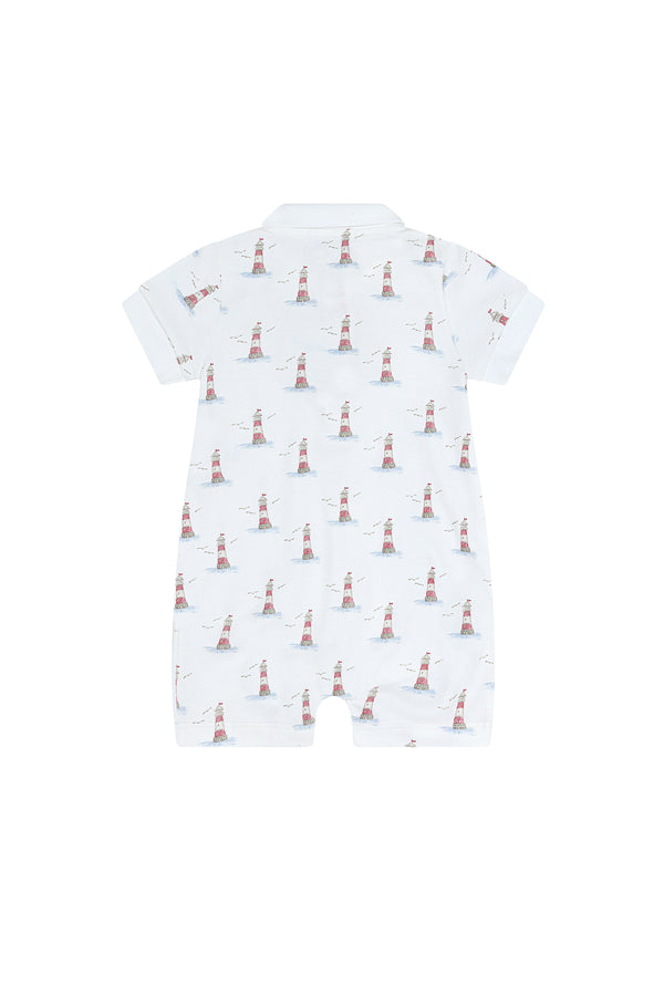 Lighthouse Print Romper Short Sleeve