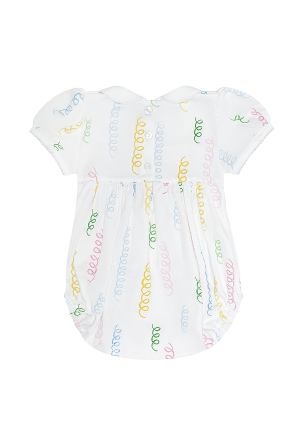 Spirals Print Smocked Bubble