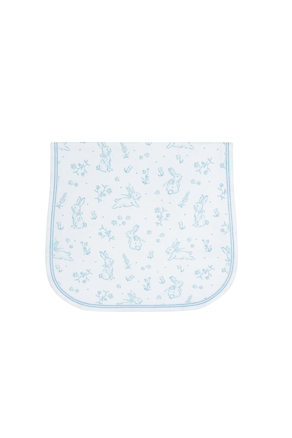 Blue Bunny Toile Burp Cloth