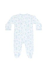 Blue Bunny Toile Crossover Footie