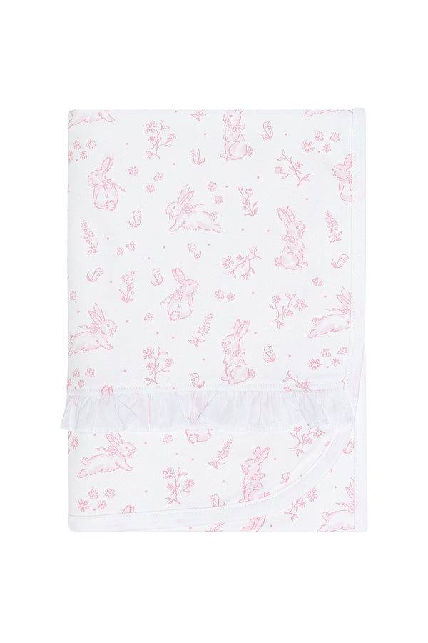 Pink Bunny Toile Blanket