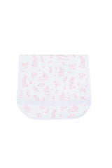 Pink Bunny Toile Burp Cloth