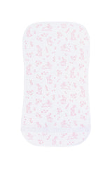 Pink Bunny Toile Burp Cloth