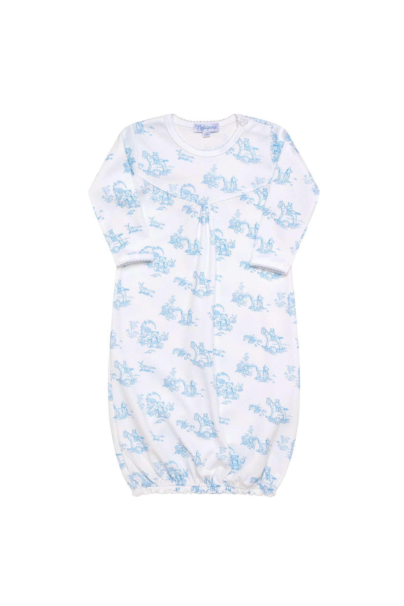 Buy Blue Toile Baby Gown | Nellapima – Nella Pima