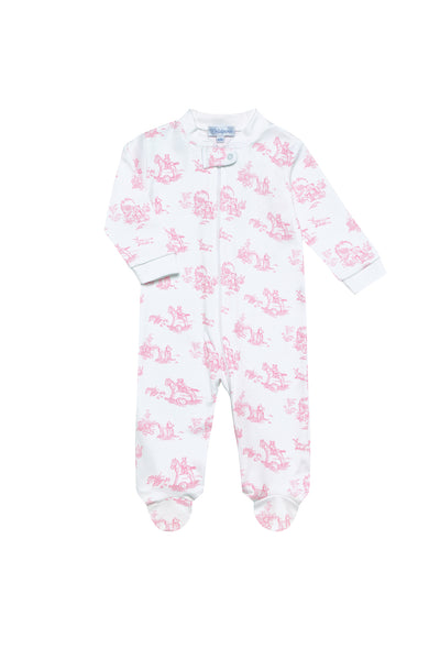 Nella Pima Pink Toile Baby Pajamas