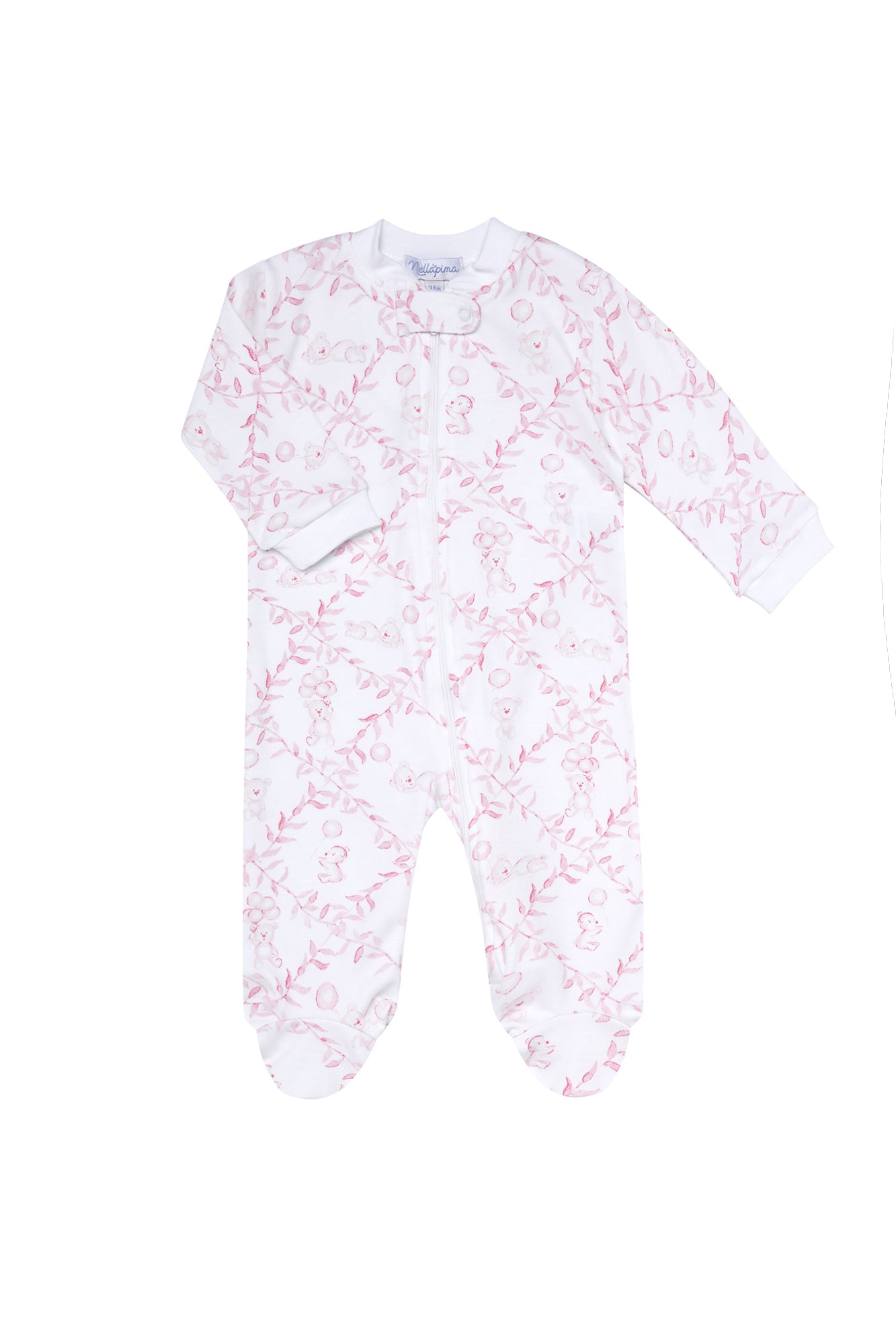 Buy Pink Bears Trellace Zipper Footie | Nellapima – Nella Pima