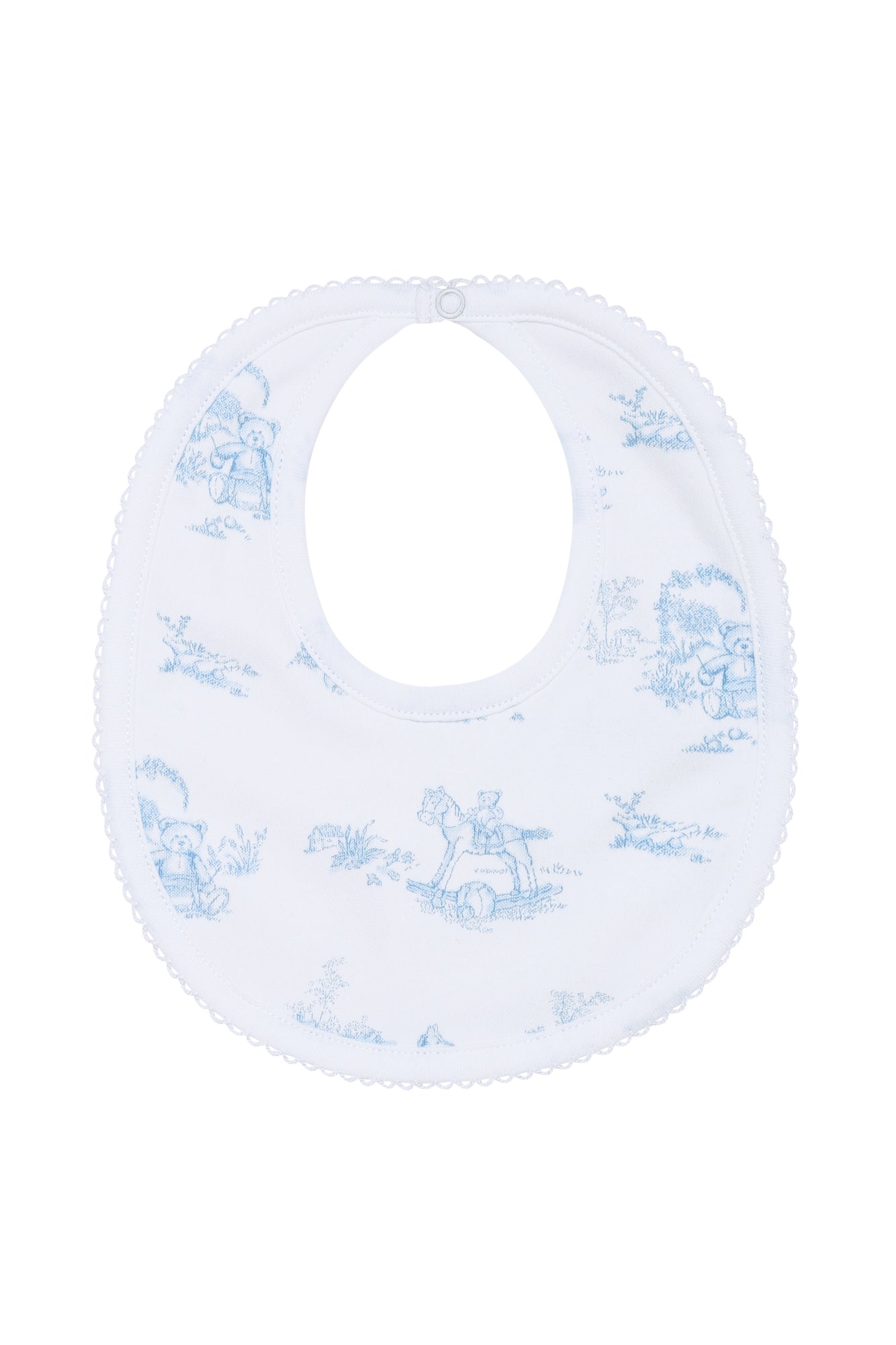 Blue Toile Baby Bib | Nellapima – Nella Pima